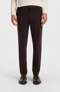 Pantalon Modern en twill de coton stretch, Marron foncé