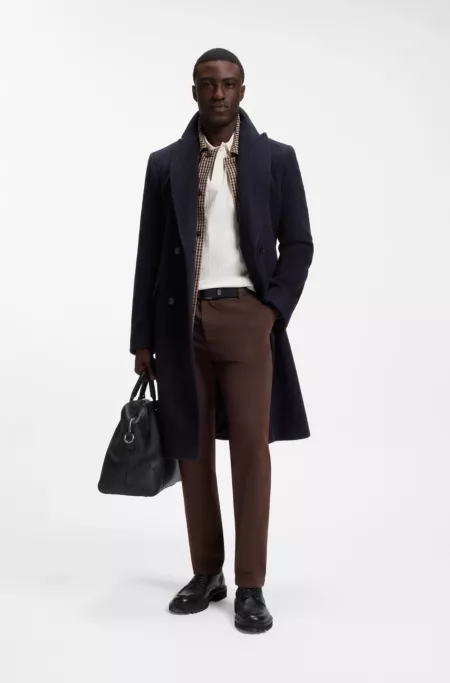 Tapered modern-fit trousers in stretch cotton