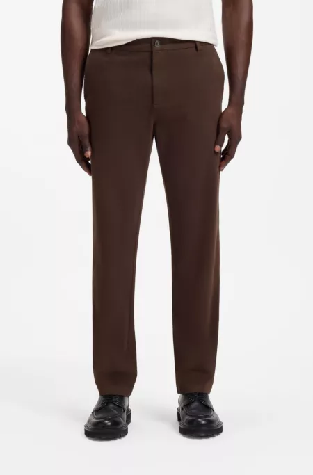 Tapered modern-fit trousers in stretch cotton