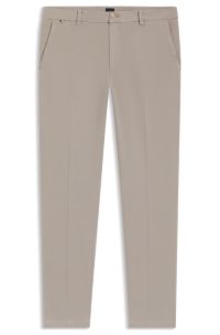 Modern-fit trousers in stretch-cotton twill, Beige