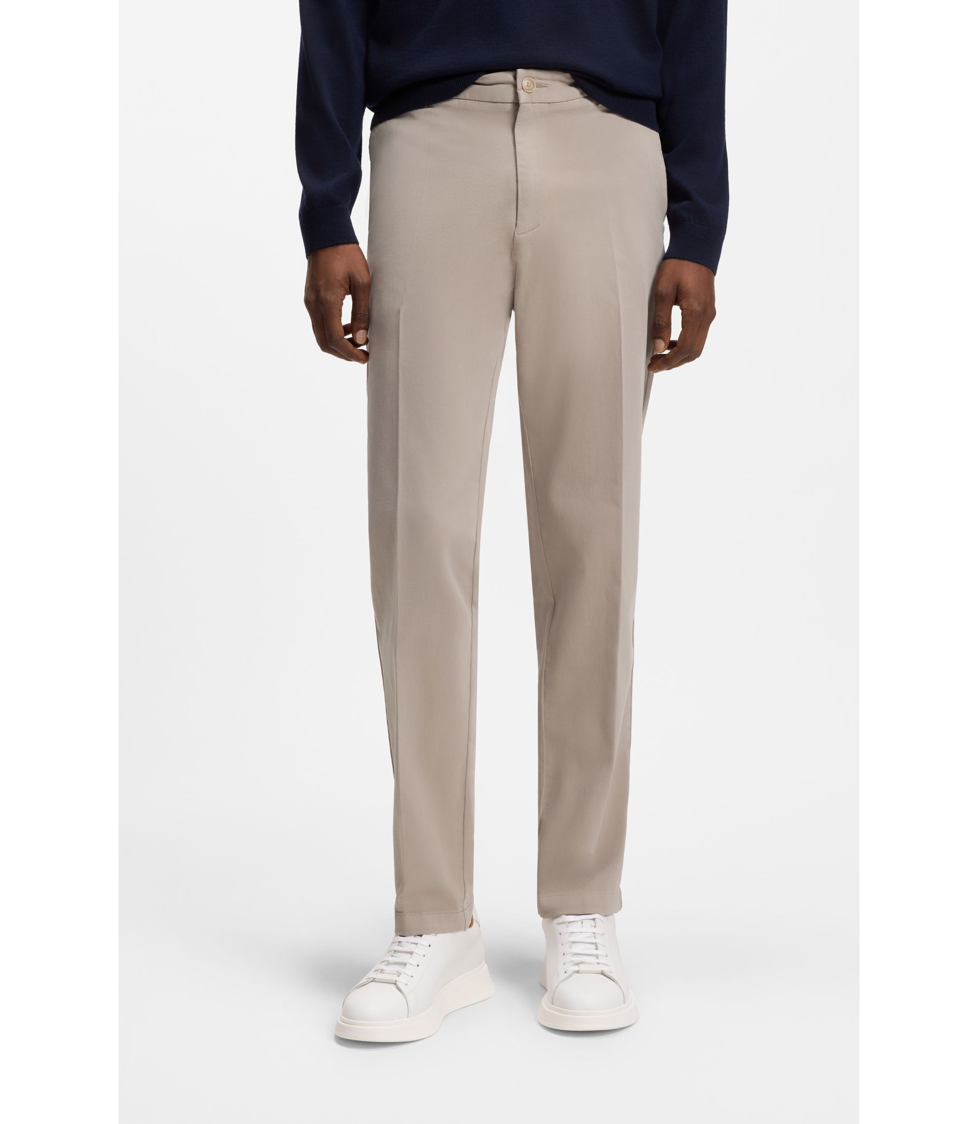 Modern-Fit Hose aus elastischer Baumwoll-Gabardine