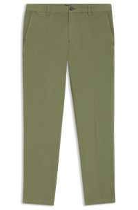 Modern-fit trousers in stretch-cotton twill, Green