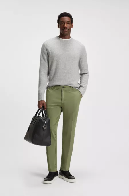 Modern-fit trousers in stretch-cotton twill