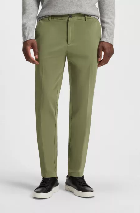 Modern-fit trousers in stretch-cotton twill