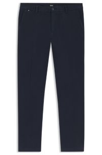 Modern-fit trousers in stretch-cotton twill, Dark Blue