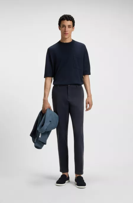Modern-fit trousers in stretch-cotton twill