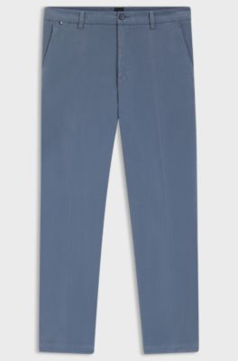 Modern-Fit Hose aus elastischer Baumwoll-Gabardine, Blau