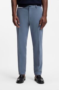 Modern-fit trousers in stretch-cotton gabardine, Blue