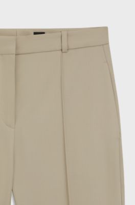Regular-fit trousers in virgin-wool twill, Light Beige
