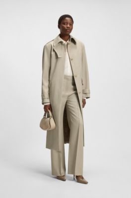 Regular-fit trousers in virgin-wool twill, Light Beige