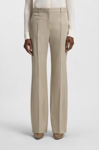 Regular-fit trousers in virgin-wool twill, Light Beige