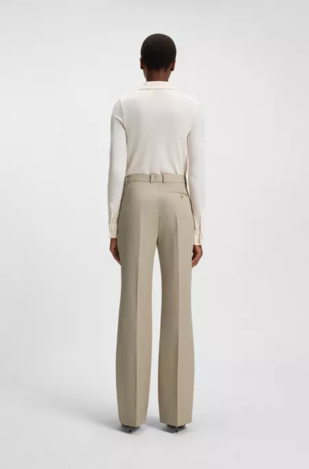 Regular-fit trousers in virgin-wool twill