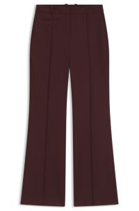 Pantalones regular fit de sarga de lana virgen, Rojo oscuro