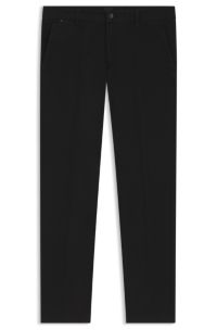 Slim-fit trousers in stretch-cotton twill, Black