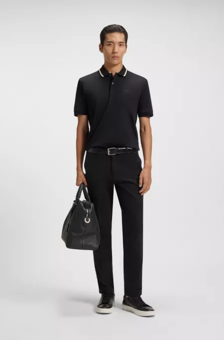 Slim-fit trousers in stretch-cotton twill