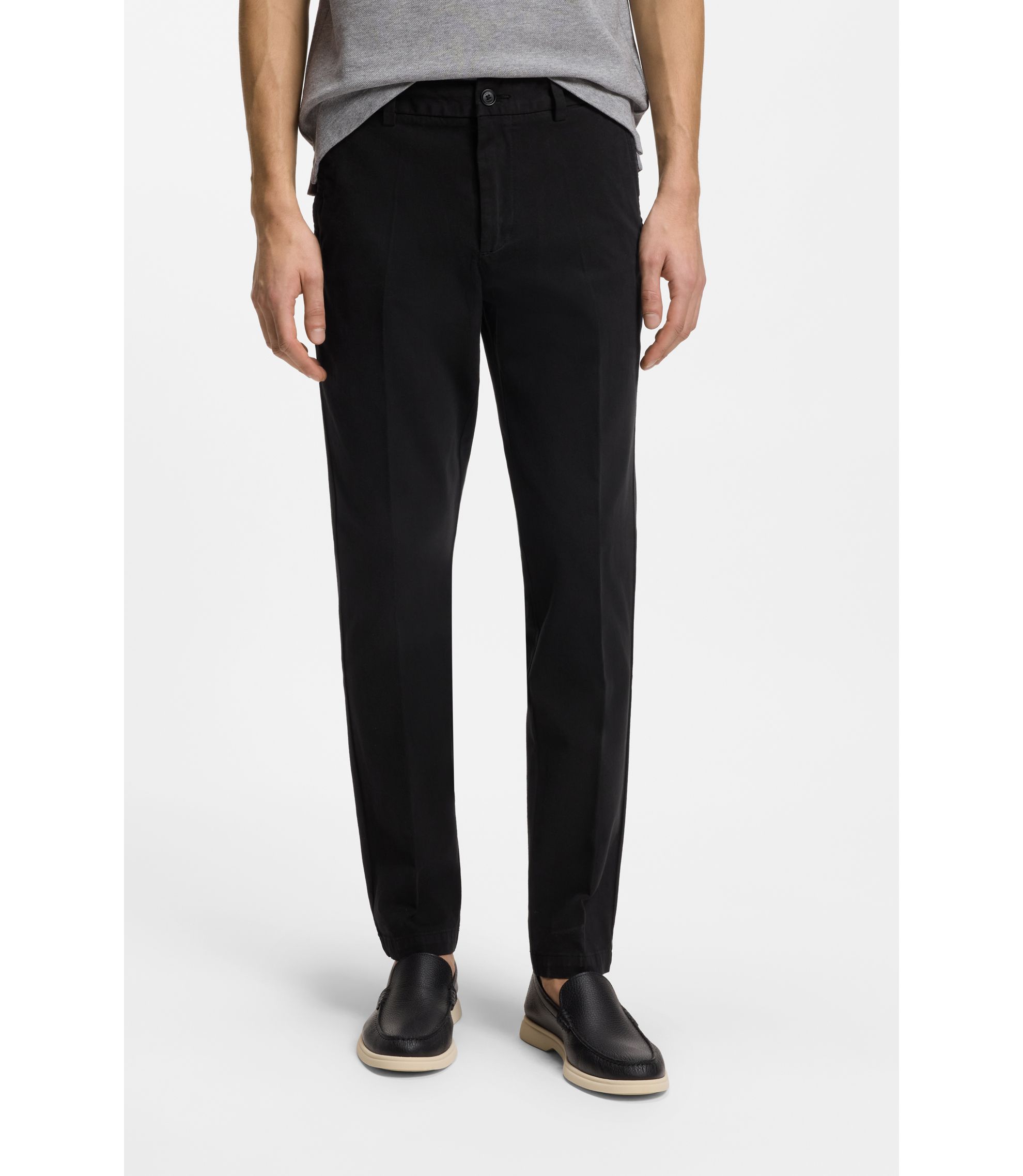 Slim-Fit Hose aus elastischer Baumwoll-Gabardine