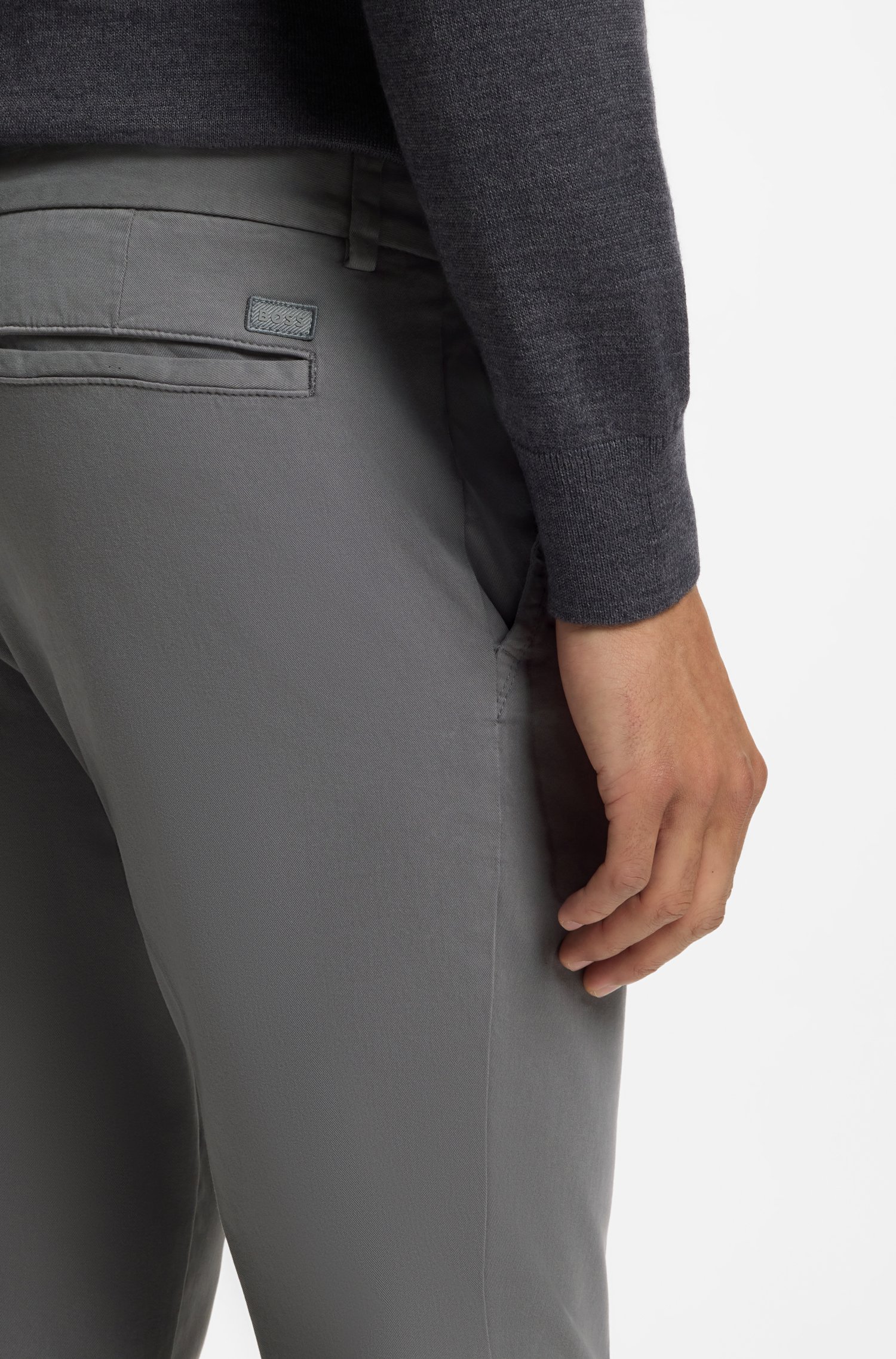 Boss Slim-fit gabardine trousers byxor herr – bild 3