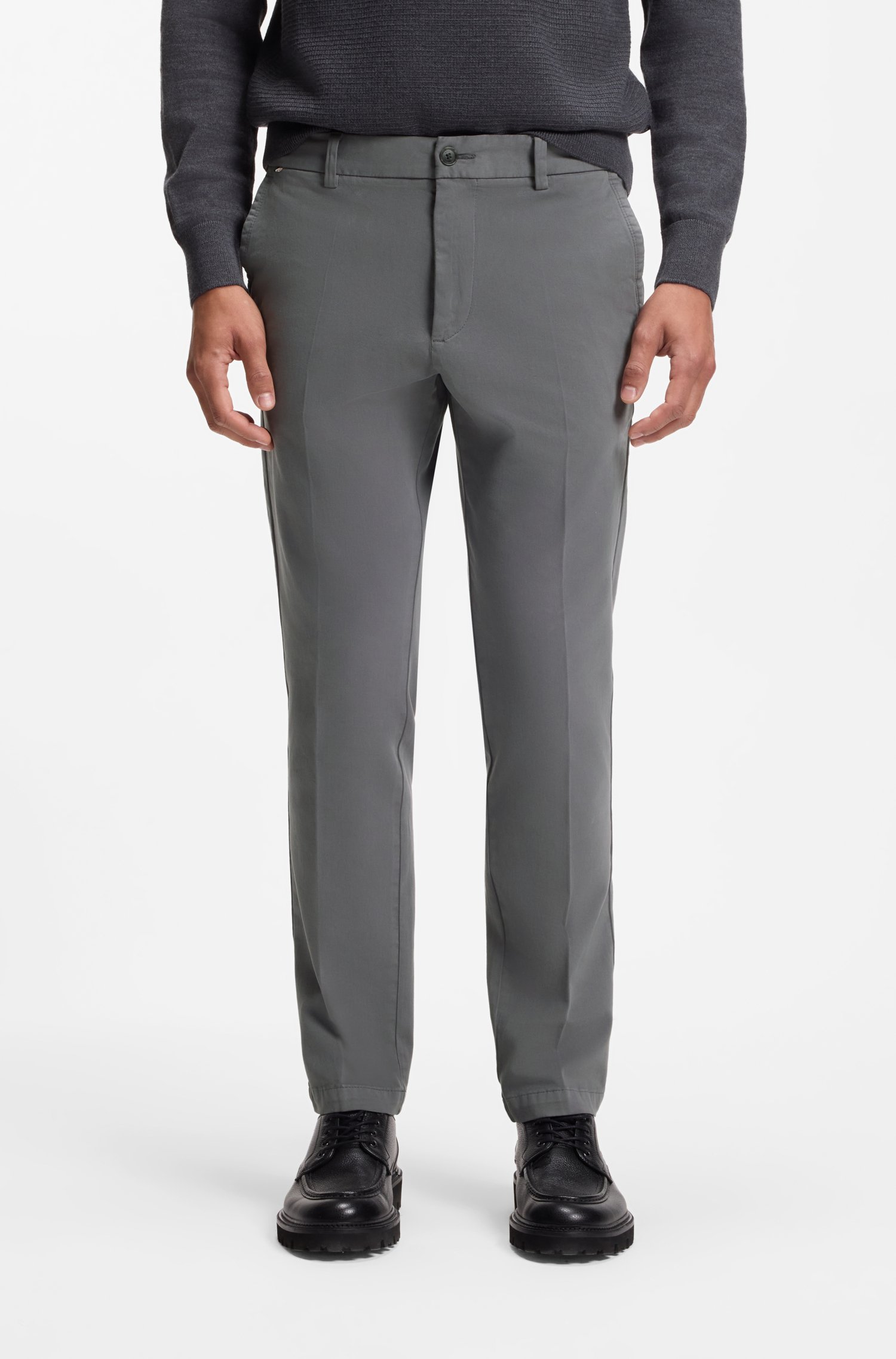 Boss Slim-fit gabardine trousers byxor herr