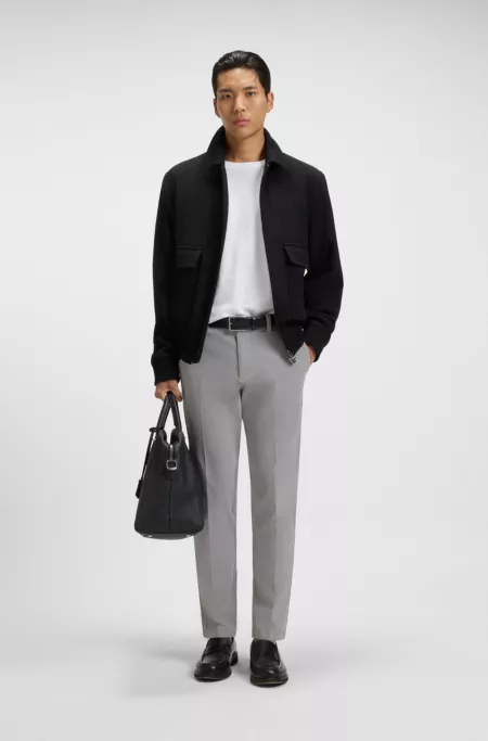 Slim-fit trousers in stretch-cotton twill