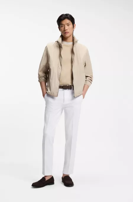 Slim-fit trousers in stretch-cotton gabardine