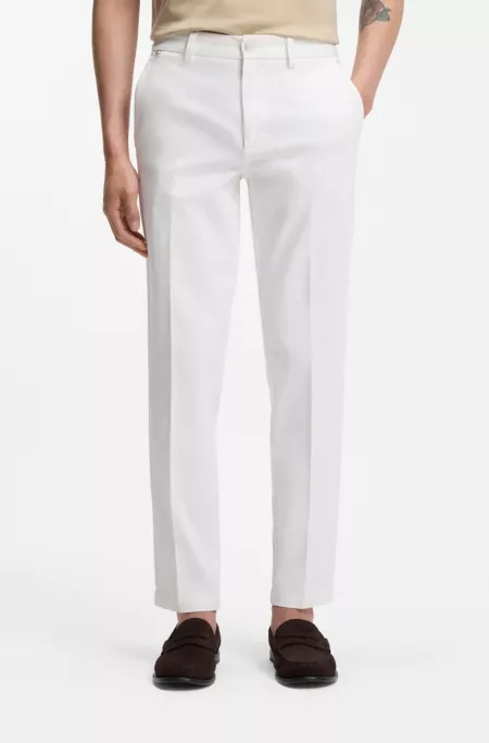 Slim-fit trousers in stretch-cotton gabardine