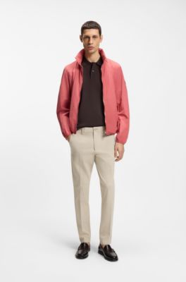 Slim-fit trousers in stretch-cotton gabardine, Light Beige