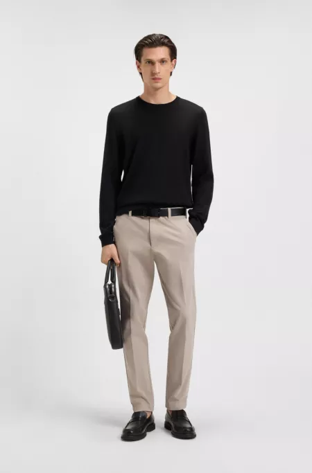 Slim-fit trousers in stretch-cotton twill