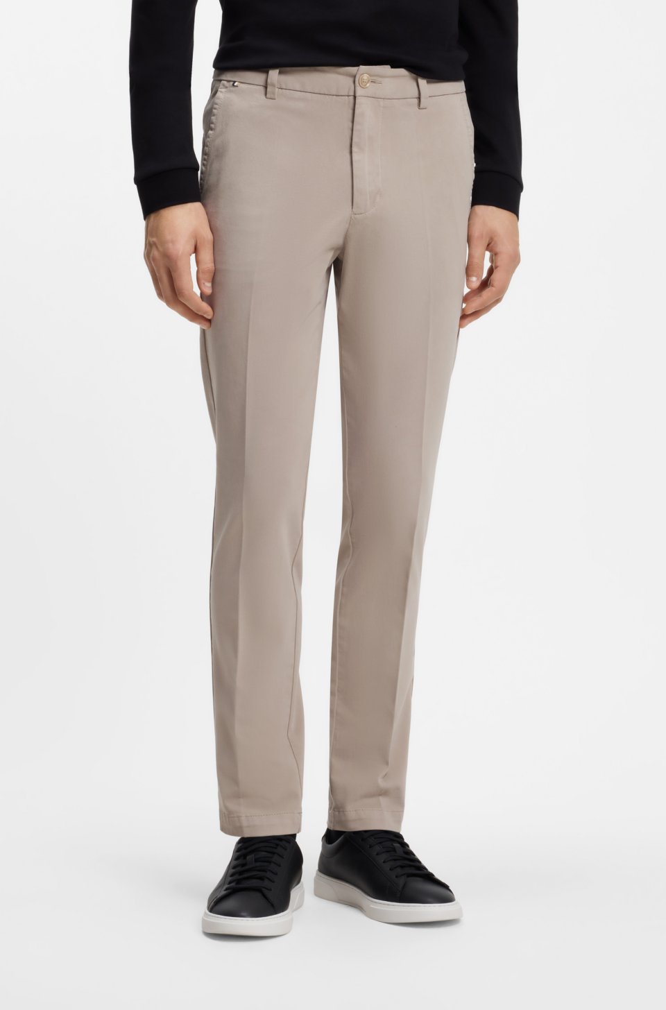 Slim-fit gabardine trousers