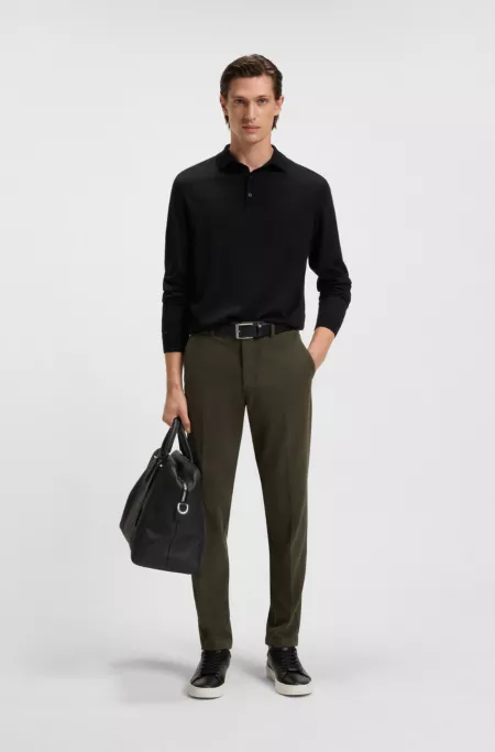 Slim-fit trousers in stretch-cotton twill