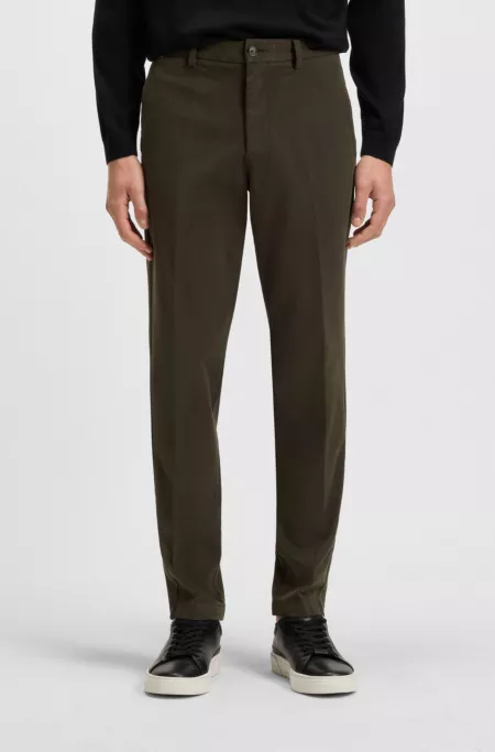 Slim-fit trousers in stretch-cotton twill