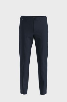 スリムフィットパンツ ストレッチコットンギャバジン, ダークブルー