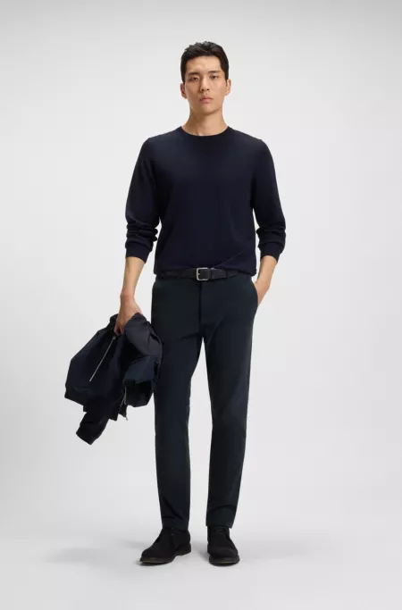 Slim-fit trousers in stretch-cotton twill