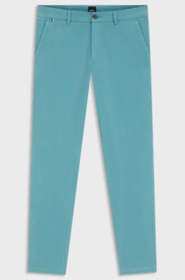 Slim-Fit Hose aus elastischer Baumwoll-Gabardine, Hellblau