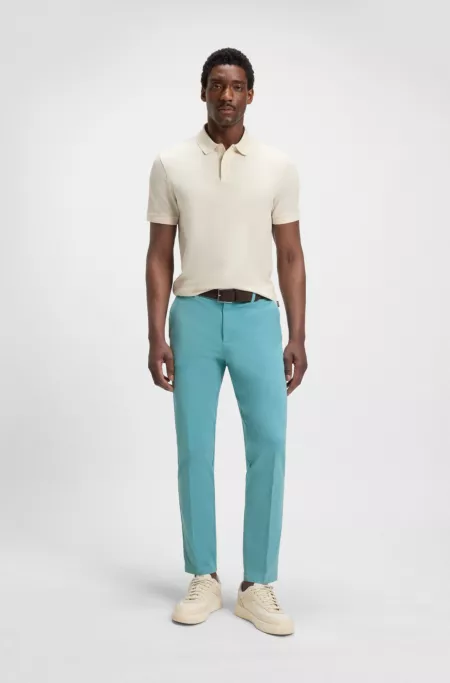 Slim-fit trousers in stretch-cotton twill