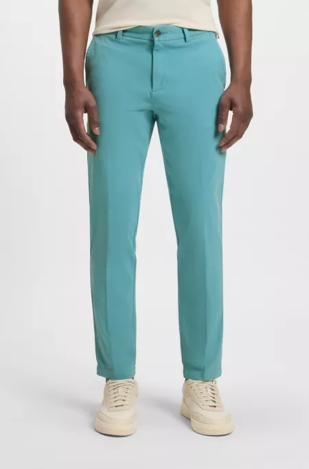 Slim-fit trousers in stretch-cotton twill