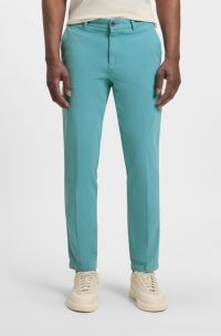Slim-fit twill broek van stretchkatoen, Lichtblauw