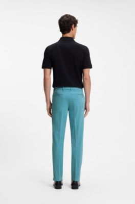 Slim-fit trousers in stretch-cotton gabardine, Light Blue