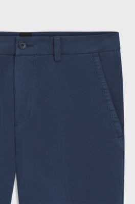 Slim-fit trousers in stretch-cotton gabardine, Light Blue