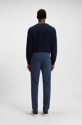 Slim-fit trousers in stretch-cotton gabardine, Light Blue