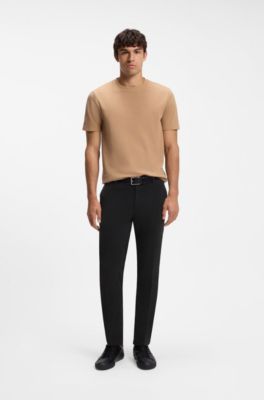 Slim-fit heritage trousers in stretch cotton, Black