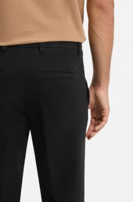 Slim-fit heritage trousers in stretch cotton, Black