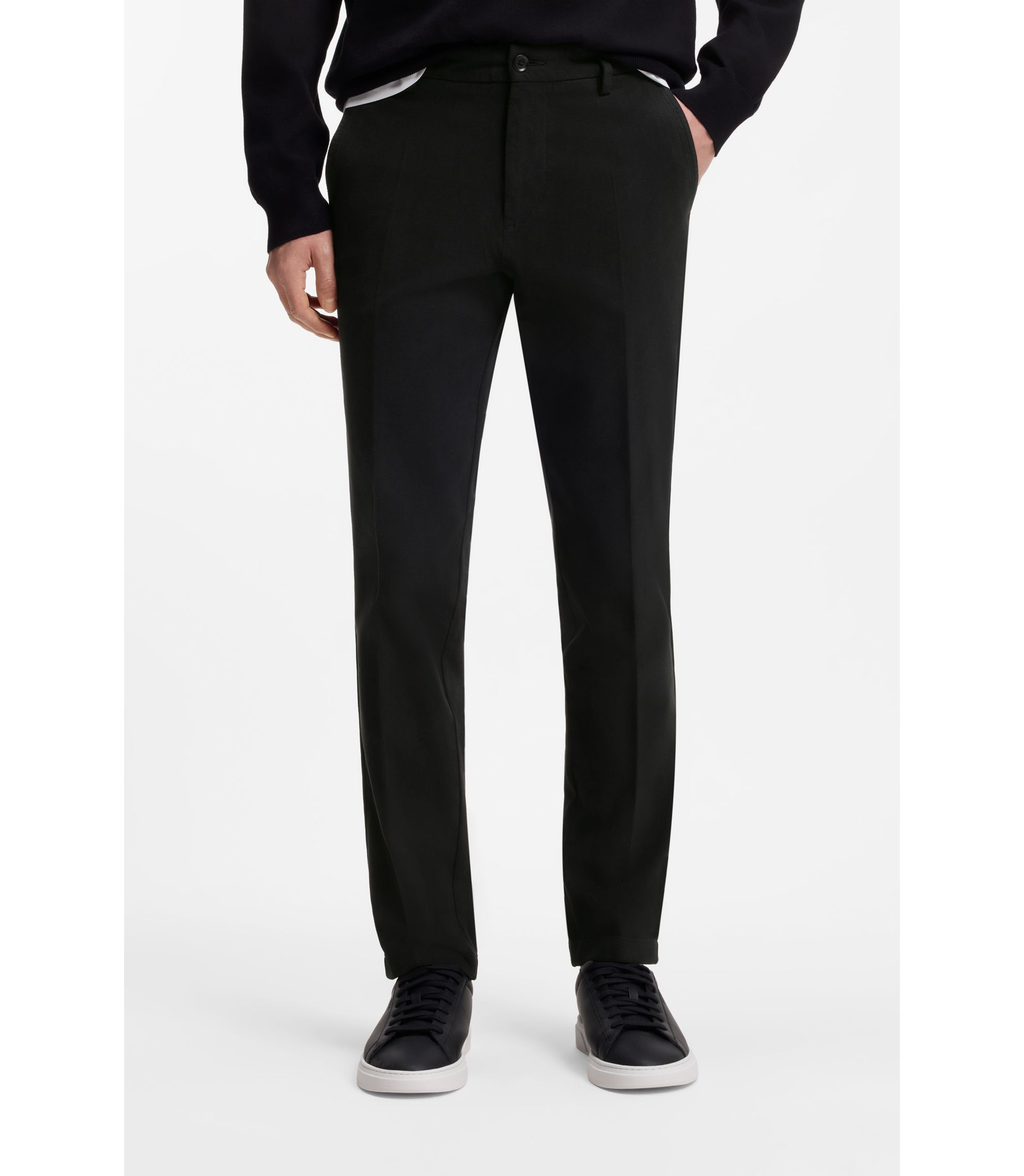 Slim-Fit Hose aus strukturierter Stretch-Baumwolle