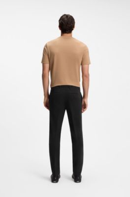 Slim-fit heritage trousers in stretch cotton, Black
