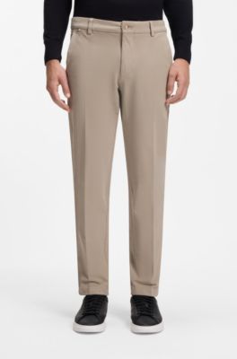 Slim-Fit Hose aus strukturierter Stretch-Baumwolle, Beige