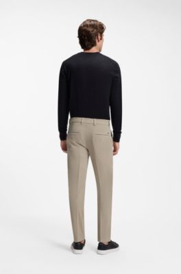 Slim-Fit Hose aus strukturierter Stretch-Baumwolle, Beige