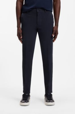 Slim-fit heritage trousers in stretch cotton, Dark Blue