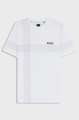 Active stretch-jersey slim-fit T-shirt with moisture management, White