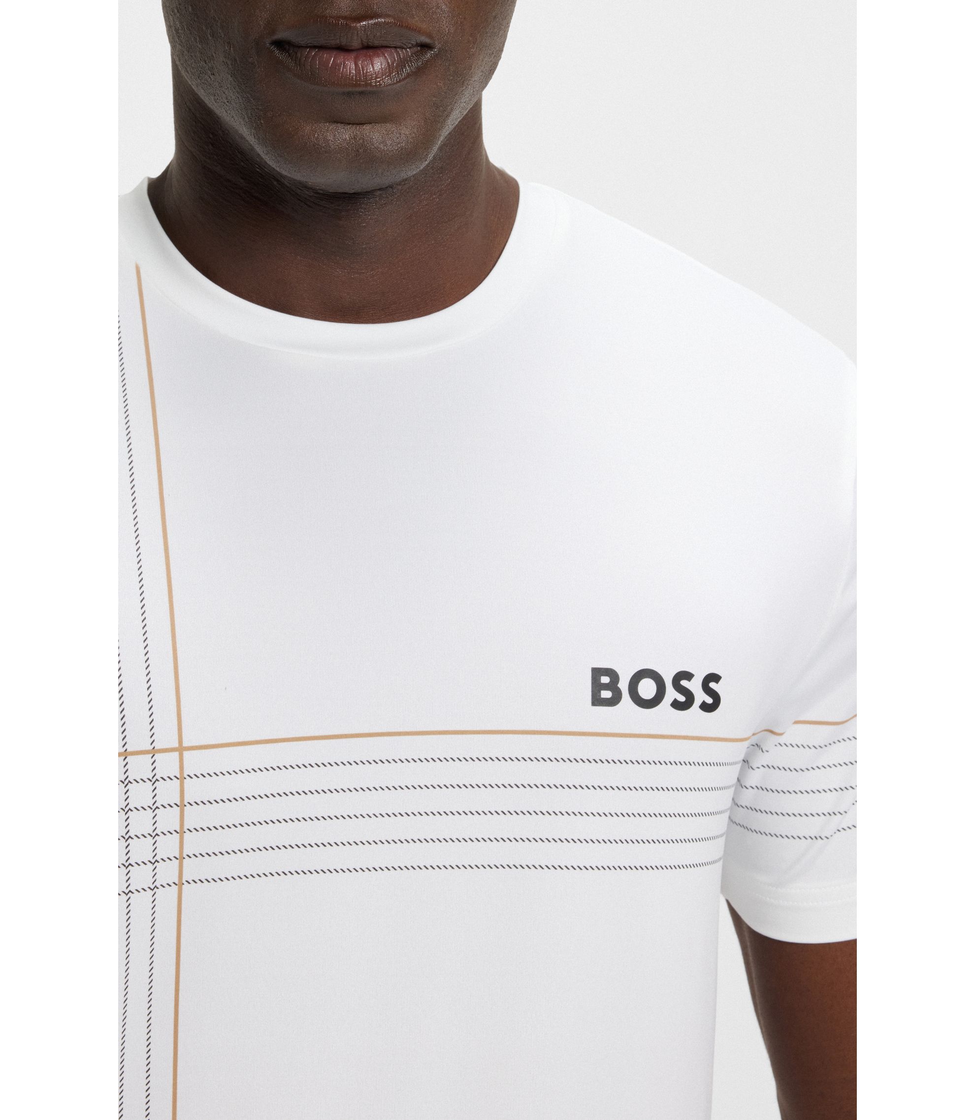 Shop BOSS Tiburt logo t-shirt on