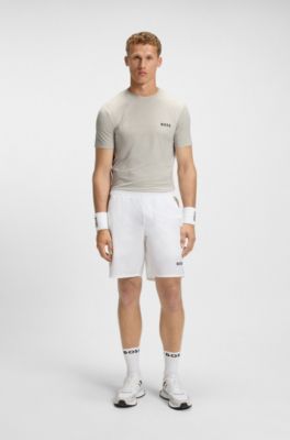 Camiseta slim fit deportiva de punto el&aacute;stico con control de la humedad, Beige claro