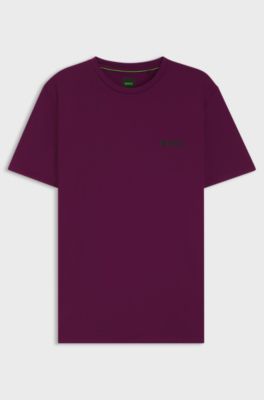 Active stretch-jersey slim-fit T-shirt with moisture management, Dark pink